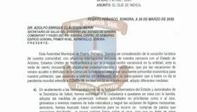 Solicita Peñasco a salud Estatal y  Federal Declaratoria de Emergencia Epidemiológica 
