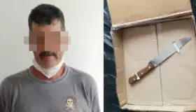 Detienen a sujeto con arma blanca