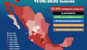 Suman 133,974 los casos positivos de covid-19 en México