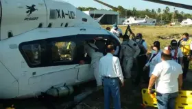 Se desploma helicóptero en inmediaciones de Dos Bocas
