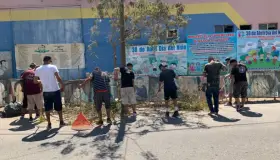 Realizan jóvenes limpieza en predio de Guardería ABC