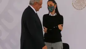 López Obrador se reúne con Sheinbaum y Slim en Palacio Nacional